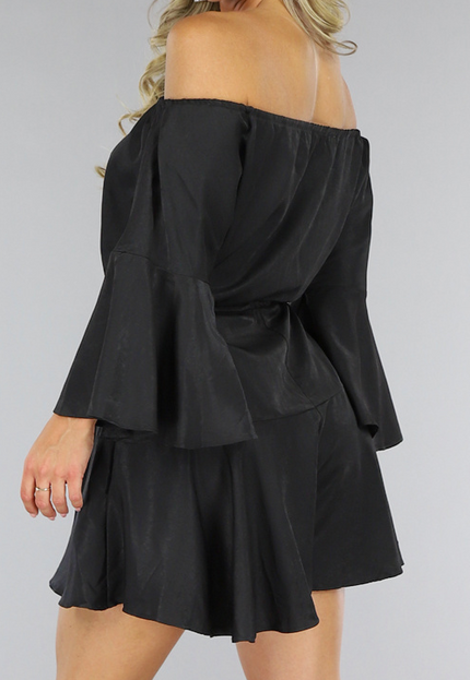 OP=OP.36.NL Zwarte Ibiza Off-Shoulder Playsuit