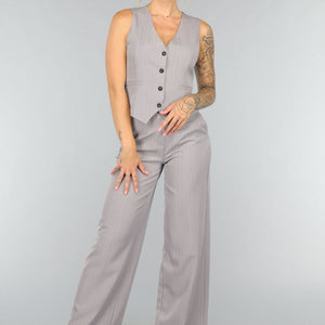 NEW1408 Grijze Matching Set met Pantalon