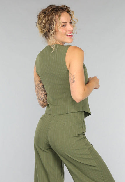 NEW1408 Khaki Pantalon Set met Gilet