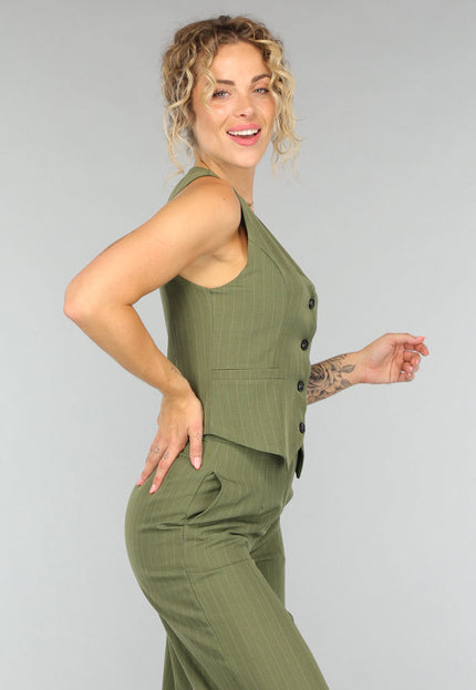 NEW1408 Khaki Pantalon Set met Gilet