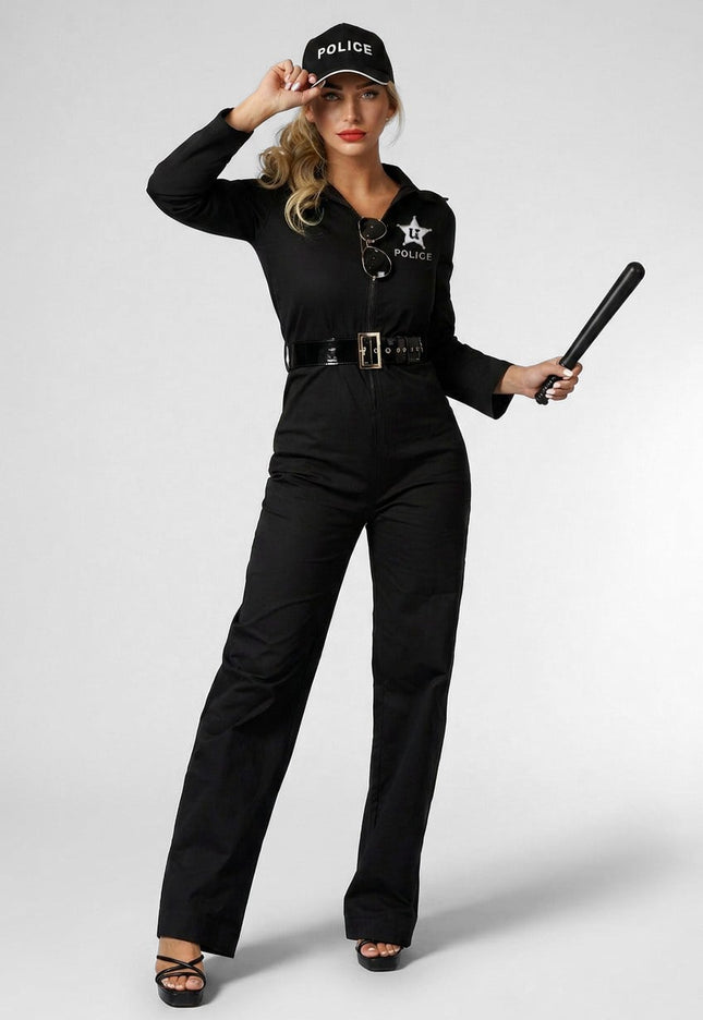 NEW141026 Deluxe Politiejumpsuit Kostuum