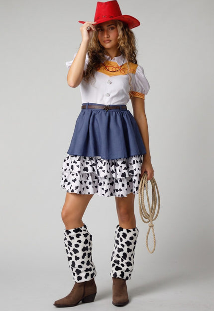 NEW141026 Jessie Cowgirl Kostuum met Hoed en Beenwarmers