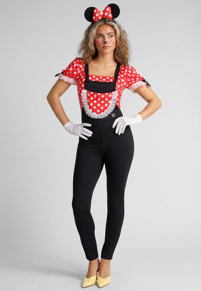 NEW141026 Minnie Mouse Kostuum met Oortjes en Strikjes
