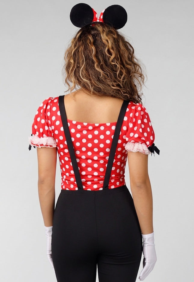 NEW141026 Minnie Mouse Kostuum met Oortjes en Strikjes