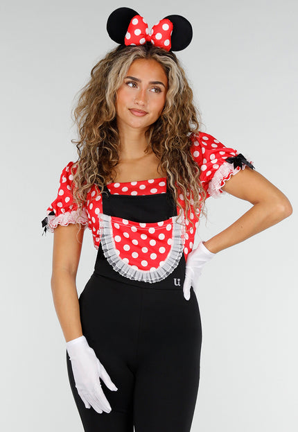 NEW141026 Minnie Mouse Kostuum met Oortjes en Strikjes