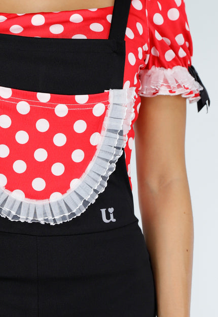 NEW141026 Minnie Mouse Kostuum met Oortjes en Strikjes