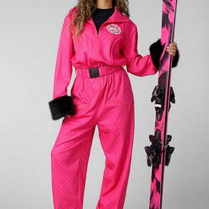 NEW141026 Roze Après Ski Kostuum met Skibril