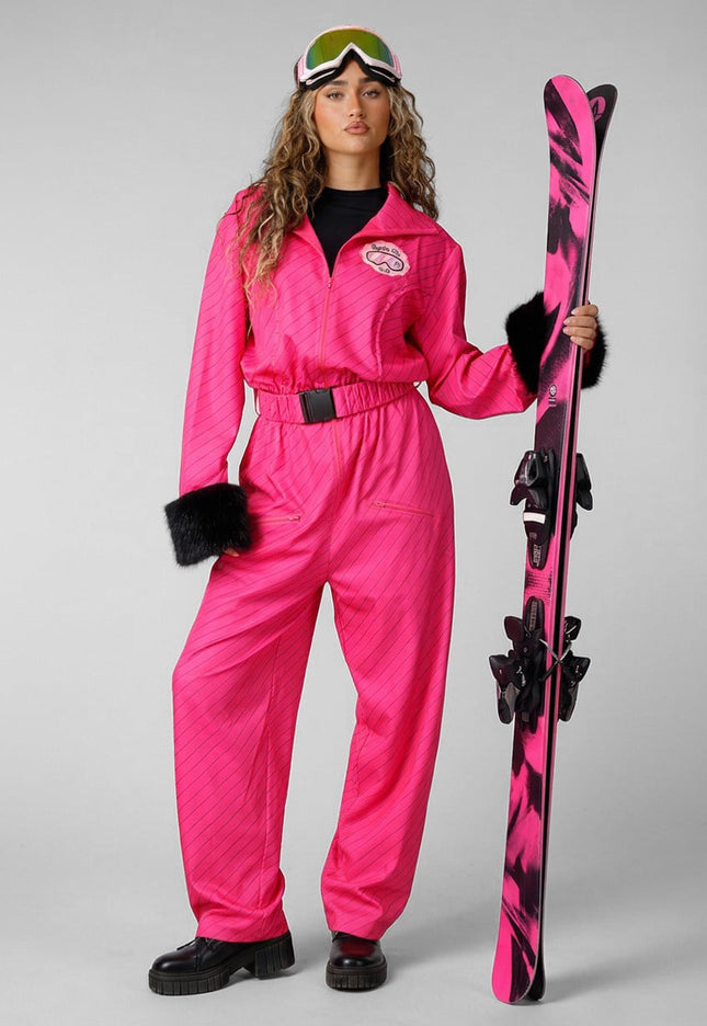 NEW141026 Roze Après Ski Kostuum met Skibril