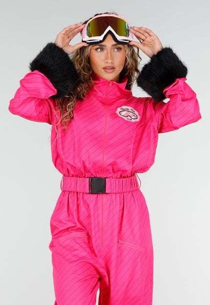 NEW141026 Roze Après Ski Kostuum met Skibril