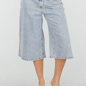 NEW150426 Blauwe Denim Bermuda Shorts met Studs