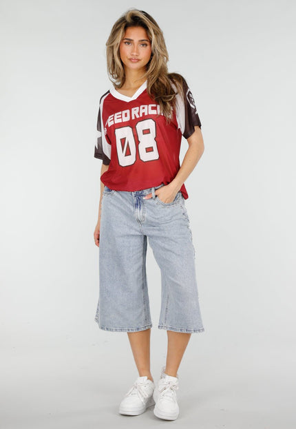 NEW150426 Blauwe Denim Bermuda Shorts met Studs