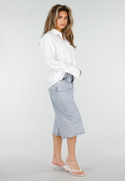NEW150426 Blauwe Denim Bermuda Shorts met Studs