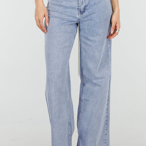 NEW150426 Blauwe Denim Wide Leg Jeans met Stretch