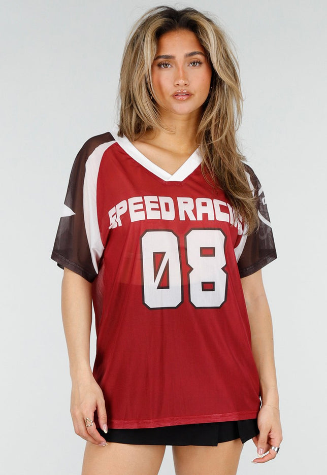 NEW150426 Bordeaux Mesh Jersey T-Shirt