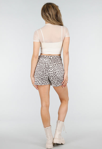 OP=OP.22.NL Denim Leopard Print Skort
