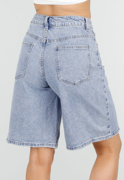 OP=OP.22.NL Lichtblauwe Denim Bermuda Shorts