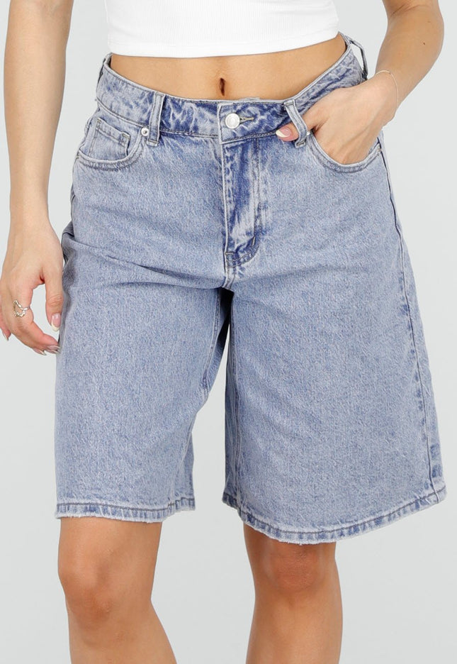 NEW150426 Lichtblauwe Denim Bermuda Shorts