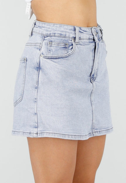 NEW150426 Lichtblauwe Denim Skort met Stretch