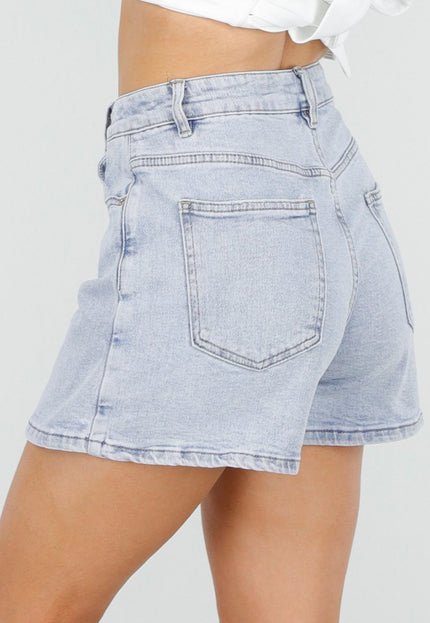 NEW150426 Lichtblauwe Denim Skort met Stretch