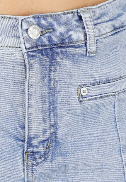 NEW150426 Lichtblauwe Denim Skort met Zakken