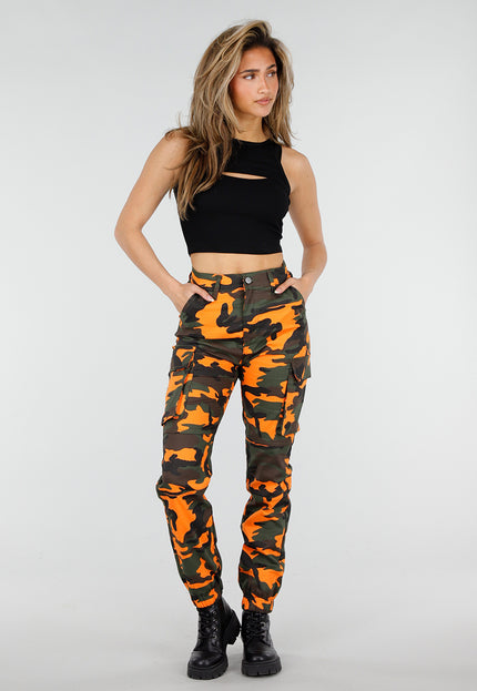 NEW150426 Oranje Camouflage Cargo Broek