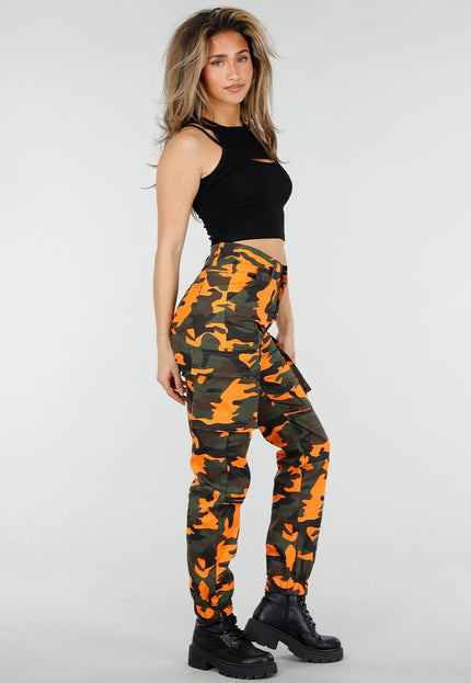NEW150426 Oranje Camouflage Cargo Broek