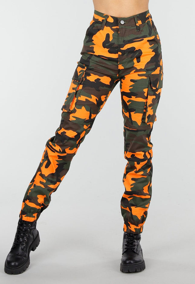 NEW150426 Oranje Camouflage Cargo Broek