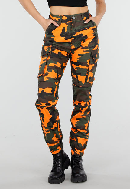 NEW150426 Oranje Camouflage Cargo Broek