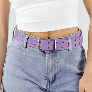 NEW150426 Paarse Riem met Metalen Oogjes