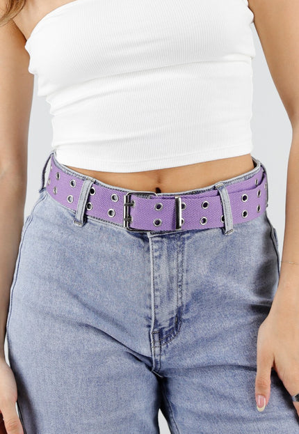 NEW150426 Paarse Riem met Metalen Oogjes