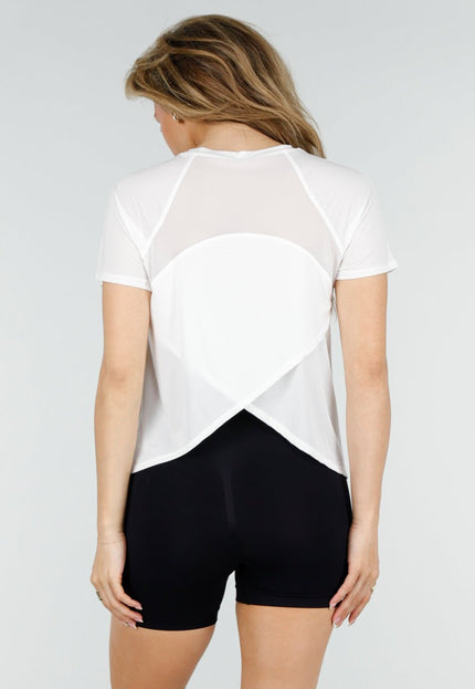 NEW150426 Wit Sport T-Shirt met Korte Mouwen
