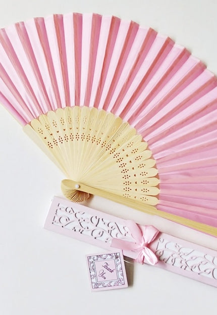 NEW1506 Roze Bamboe Waaier Zijden
