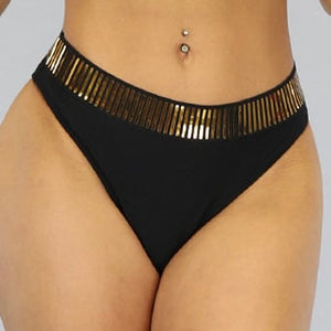 NEW1506 Zwart met Goud Bikinibroekje