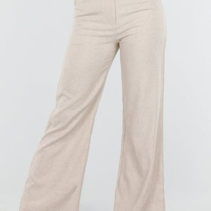 NEW150726 Beige Wide Leg Pantalon