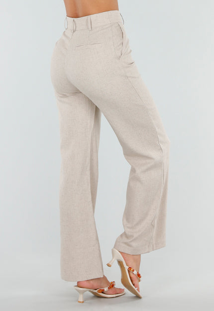 NEW150726 Beige Wide Leg Pantalon