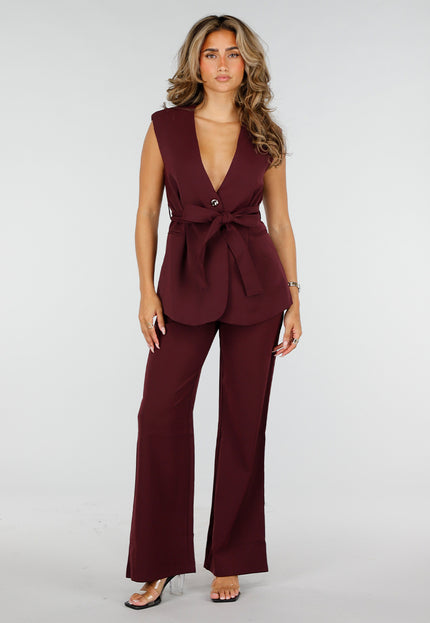 NEW150726 Bordeaux Wide Leg Broek