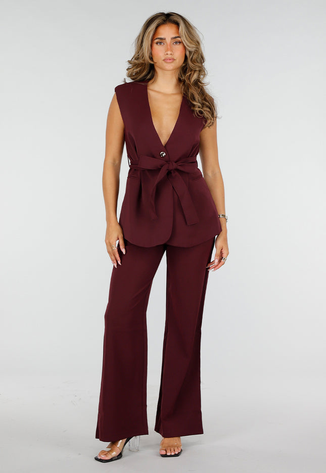 NEW150726 Bordeaux Wide Leg Broek