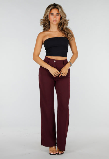 NEW150726 Bordeaux Wide Leg Broek