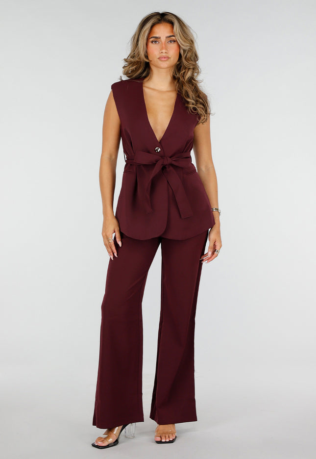 NEW150726 Bordeaux Wide Leg Broek