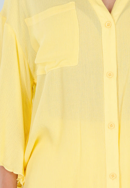NEW150726 Butter Yellow Blouse en Short Set