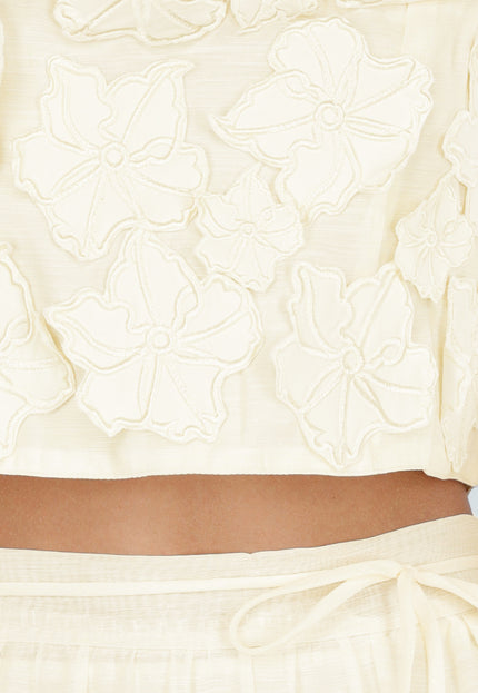 NEW150726 Gele Bloemen Crop Top