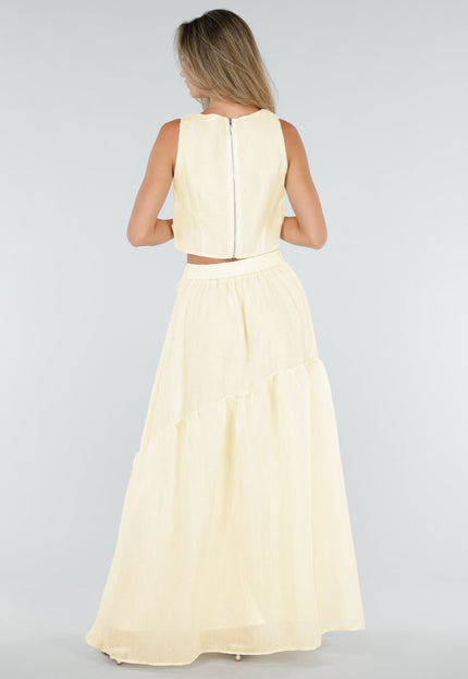 NEW150726 Gele Bloemen Crop Top