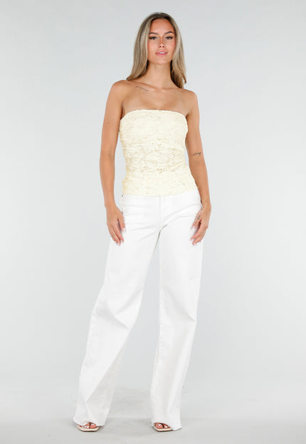 NEW150726 Gele Kanten Bandeau Top