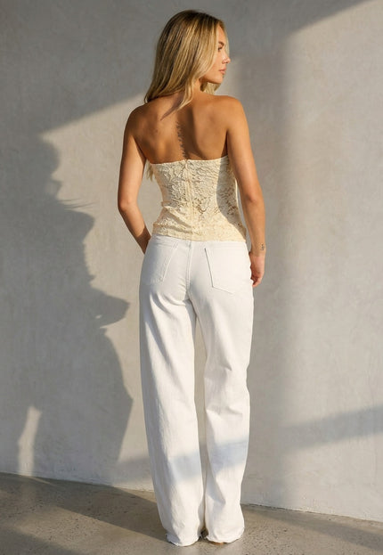 NEW150726 Gele Kanten Bandeau Top