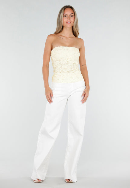 NEW150726 Gele Kanten Bandeau Top
