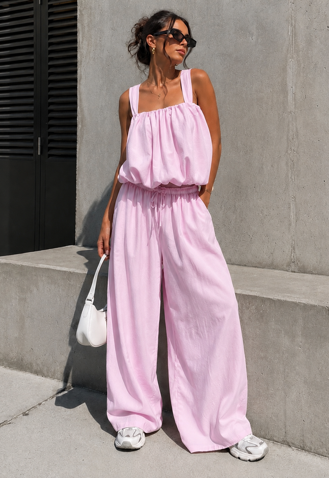 NEW150726 Lichtroze Stretch Two Piece Set