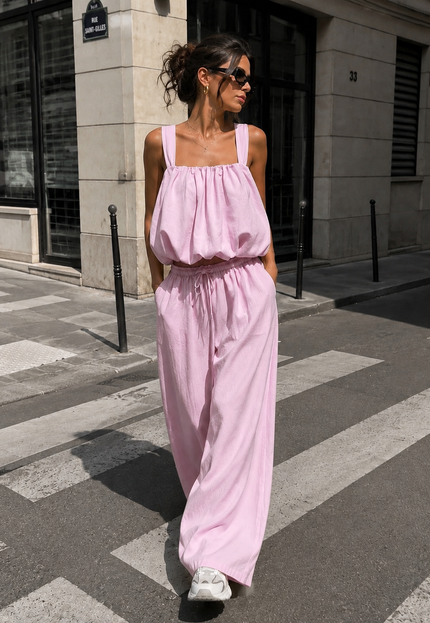 NEW150726 Lichtroze Stretch Two Piece Set