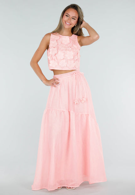 NEW150726 Roze Bloemen Crop Top