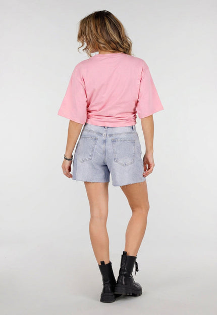 NEW150726 Roze Oversized T-shirt Taille Scrunch