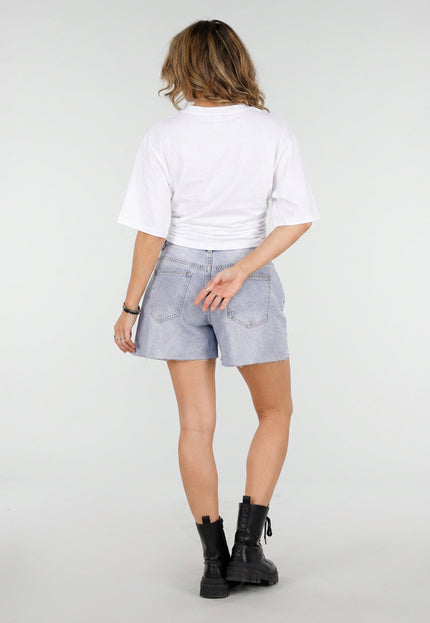 NEW150726 Wit Oversized T-shirt Taille Scrunch
